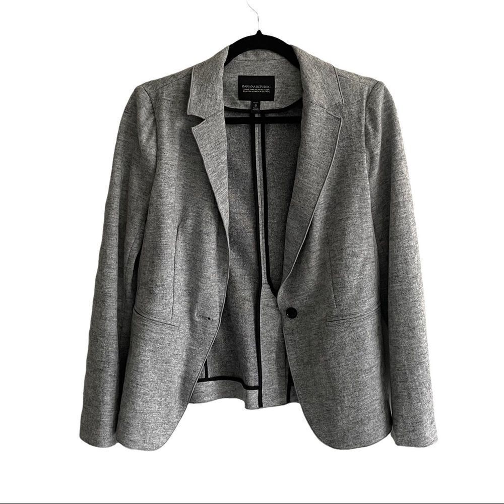 BANANA REPUBLIC Wool Stretch Blazer Grey 6P